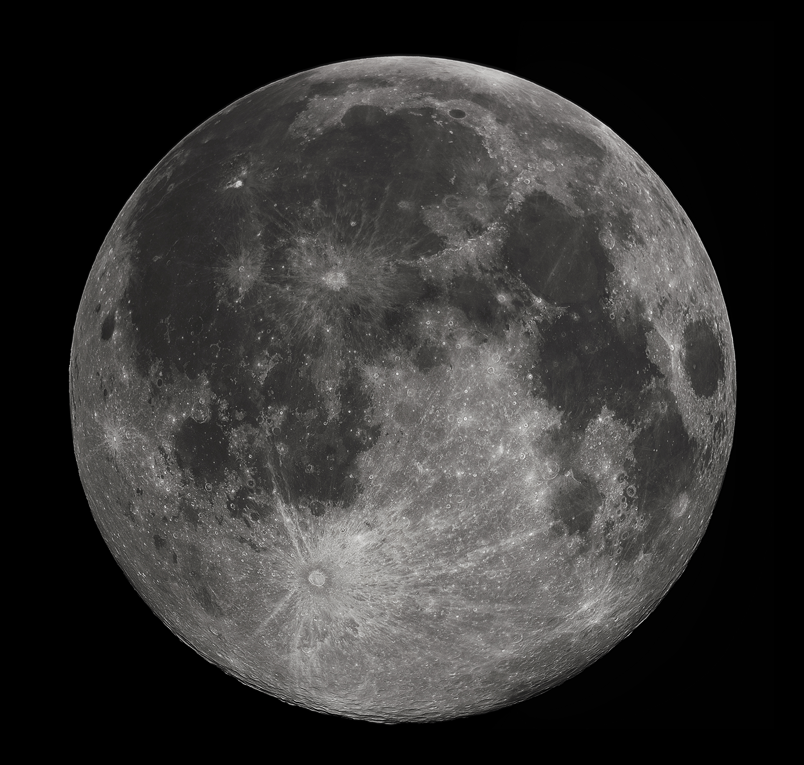 Full Moon photographed from lunar orbit